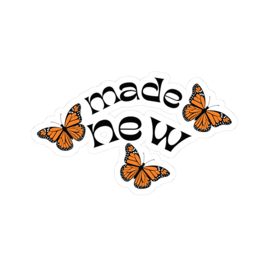 Butterfly Kiss-Cut Stickers - 'Made New' Design for Journals, Laptops, Decor, Gifts, and More